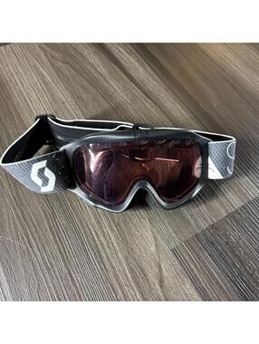 Vintage Scott Junior Ski Goggles USA Made Gray Adjustable Strap